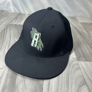 Cap America Trucker Hat Men XS Black Perforated Flexfit Stretch Premium Line Cap